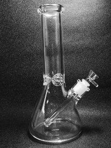 12″ 8mm Thick Clear Glass Beaker Bong