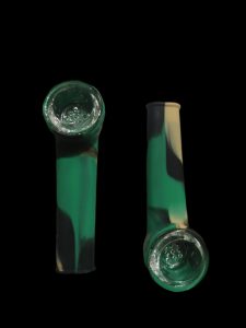 3.5'' Green Mini Silicone Pipes With Glass Bowl