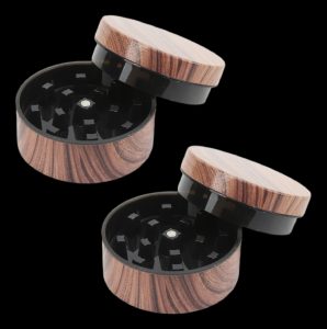 Wooden Colour 55mm 2 Part Plastic Grinders