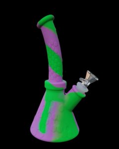 Bent Beaker – 8" Colorful Silicone Bong