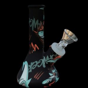 Beaker Style Black 5'' Mini Silicone Water Pipe