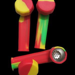 rasta-colour-3-5-mini-silicone-pipe-with-metal-bowl